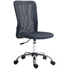 Vinsetto Armless Office Chair With Adjustable Height Mesh Back Wheels Dark Grey