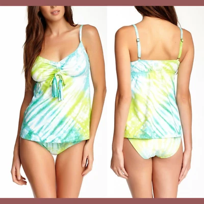 Nuevo con etiquetas Camiseta Tankini Lucky Brand Summer Time (Pequeña) + Parte Inferior de Bikini (Mediana) #J14 Foto 1 de 4