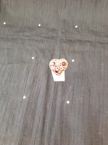 B0122 Pilgrim Heart Shape Ring. Red Stones - Picture 1 of 5