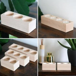 Teelicht Kerzenhalter aus Holz | Basteln Deko Buche| doppelt dreifach vierfach - Bild 1 von 48