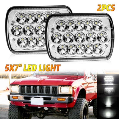 Par de faros LED H4 haz para camioneta Toyota 1982-1995 carrocería dura 5x7"7x6" Foto 1 de 4