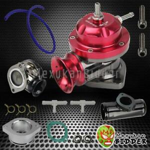 Black 2.5" Flange BOV Pipe + Billet Aluminum Type-RS Turbo Blow Off Valve Red