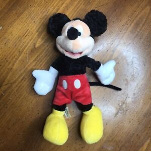 Disney Theme Parks Fuzzy Mickey Mouse Bean Bag Plush Plush Doll Toy 12"