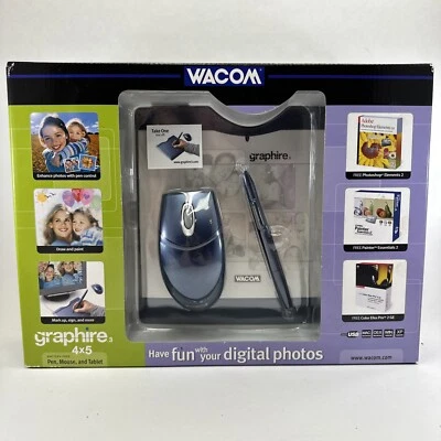 Photo Editor WACOM Graphire3 CTE-430/BO-A 4x5 Graphics Pad w/ Mouse & Pen NEW  - Image 1 of 4