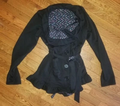 Cárdigan con botones manga larga negro autoestima para niñas talla grande Foto 1 de 4