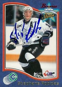 Stephane Robidas autographed Hockey Card (Shawinigan) 1997 Bowman CHL #65