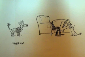 Henry S Syverson Hombre Original Conspira Con Gato Contra Caniche Perro - Imagen 1 de 2