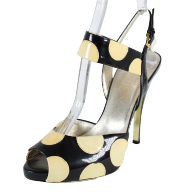 VALENTINO Black & Cream Polka Dot Patent Leather Heels Pumps 36.5 - Image 1 of 4