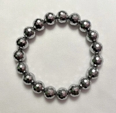 Pulsera de hematita facetada gris oscuro Foto 1 de 4