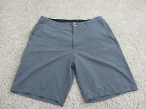 RVCA Chino Shorts Men 36 Heathered Gray Stretch L10 High Rise Zipper Pocket Logo - Picture 1 of 16