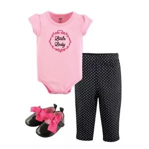 JUEGO DE ZAPATOS DE TRAJE DE 3 PIEZAS HUDSON BEBÉ NIÑAS ALGODÓN 0 A 12 MESES BABY SHOWER - Imagen 1 de 1
