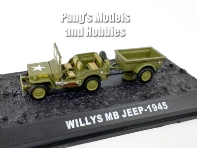 3.25 Inch Willys MB with Bantam T3 Trailer - USMC  1/72 Scale Diecast Model - Image 1 of 4