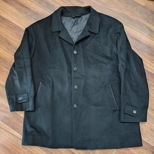 ProntoModa Italia Lux Overcoat Men’s 50L BlackWool Cashmere Blend Top Coat - Picture 1 of 12