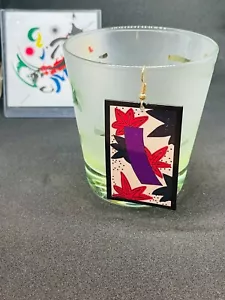 Japanese Jewelry Earrings maple & purple tag Hana Fuda October kimetsu mint - Picture 1 of 12
