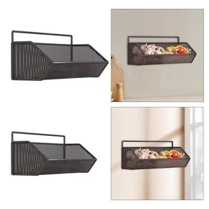Wall Mount Basket Wall Mounted Metal Hanging Rack for Restaurant Home Ginger - Picture 1 of 15