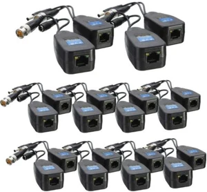 10 Pair CCTV Coax BNC Video Power Balun Transceiver to CAT5e 6 RJ45 Connector - Picture 1 of 4