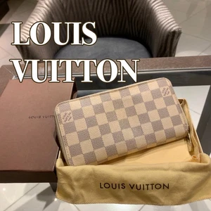 (Auténtico) CARTERA LARGA LOUIS VUITTON Damier Azul Cuero Cremallera Redonda en Marfil - Imagen 1 de 17