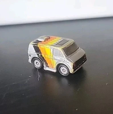 Micro Machines Chevy Van Striped Silver Orange Yellow 1986 Galoob - Image 1 of 4