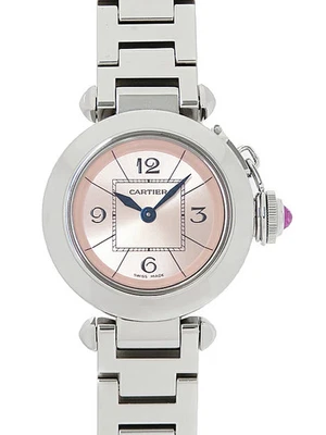 CARTIER Miss Pasha W3140008 acero inoxidable 27 mm cuarzo rosa damas #TW092 Foto 1 de 4