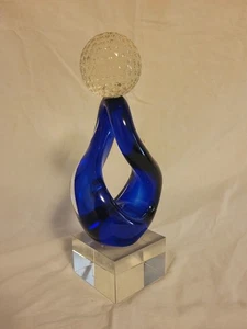 Trophy Blue & Clear Golf Award not Personalized 10 1/2" Tall - Picture 1 of 11