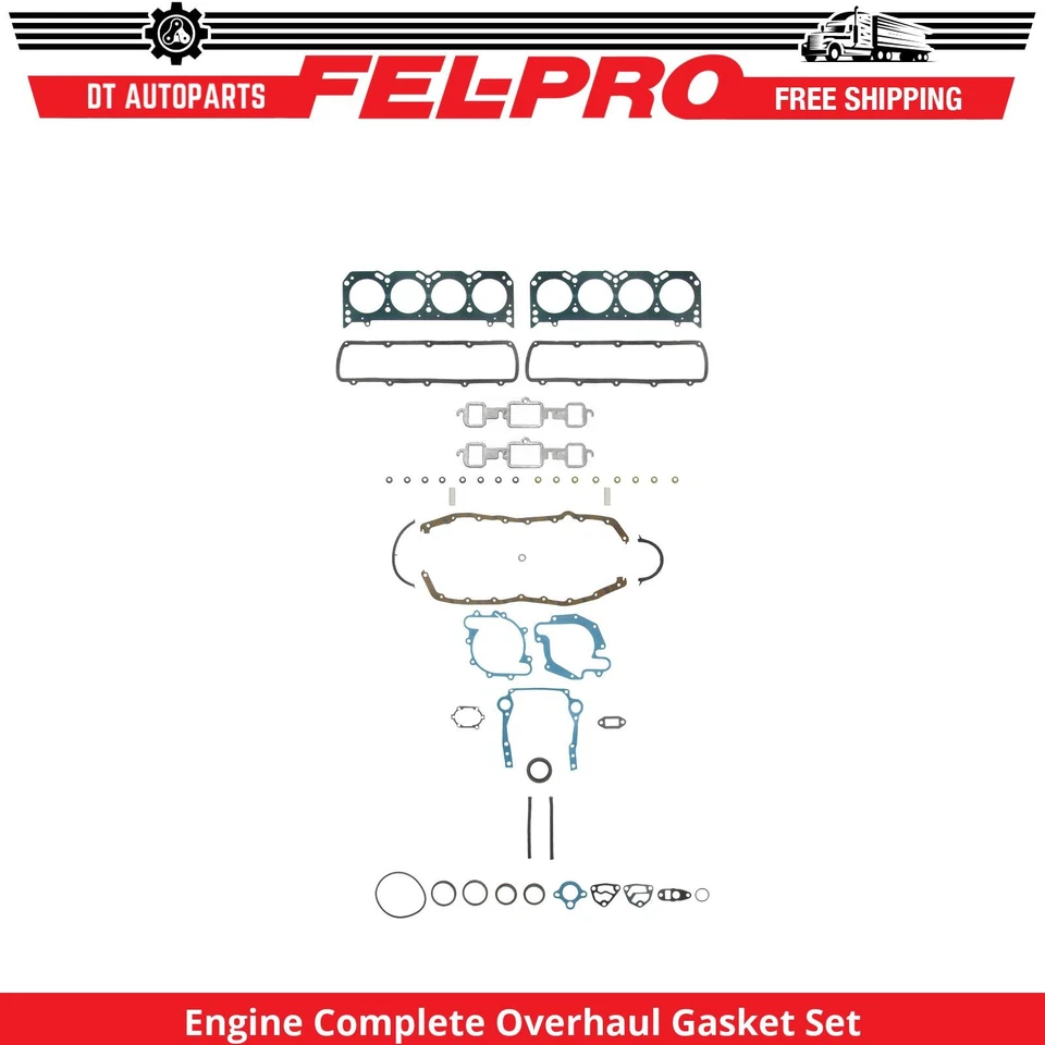 适用于 1981 - 1984 年别克 Electra 5.0L V8 发动机 完整大修垫圈套件 Fel-Pro — 第 1/1 张图片
