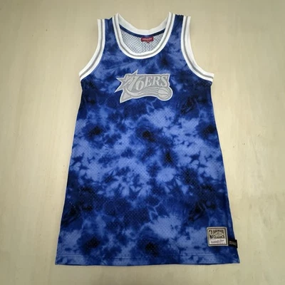Philadelphia 76ers Womens Jersey Tank Top Dress Blue Mitchell & Ness Size M NWT - Image 1 of 4