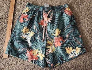 H&M Badehose Herren X-Small Mehrfarbig Blumen Gefüttert Taschen Elastic Band & Tie - Bild 1 von 3