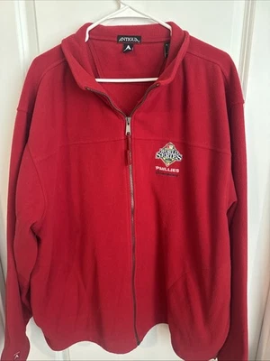 Chaqueta polar con cremallera completa Phillies 2008 World Series Champions XL roja para hombre MLB Foto 1 de 4