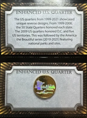 2005 Minnesota Genuine U.S. Quarter Coin 24K Gold Plated Prism Hologram & Card - Image 1 of 4