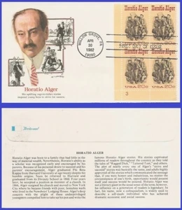 USA4 #2010 U/A FLEETWOOD FDC PB4  Horatio Alger - Picture 1 of 1