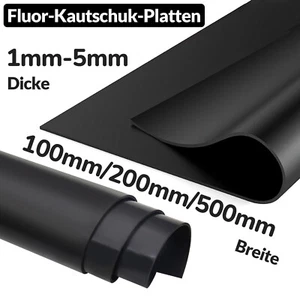 Zuschnitt Fluor- Gummiplatten FKM 3mm 75°Sh Säure Basen Öl Fett Benzin bis 260°C - Picture 1 of 3