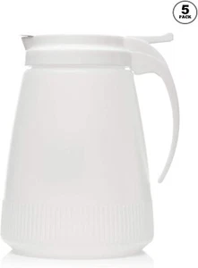 5 Pack - Plastic Syrup Dispenser With Plastic Lid-Syrup/Honey Dispenser 48 Oz. - Picture 1 of 8