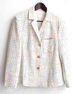 Damen Blazer weiß bunt kariert Gr. 42 v. Creation Atelier - Picture 1 of 2