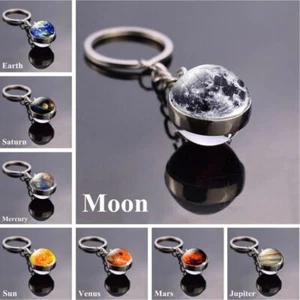 Solar Planet Galaxy Nebula Earth Moon Mars Key Chain Ring Fob Car Home Office UK - Picture 1 of 27