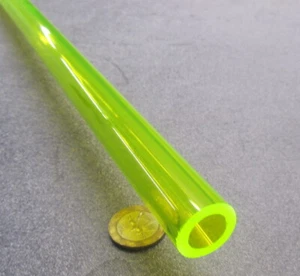 Acrylic Tube 5143 Florescent Green 750" OD x .500 ID x .125 Wall x 36 Length - Picture 1 of 11