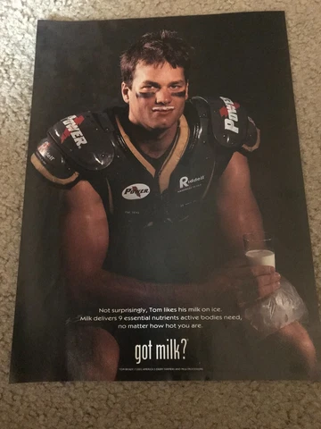 Vintage 2002 TOM BRADY GOT MILK? Poster Print Ad NEW ENGLAND PATRIOTS SUPER BOWL Cover