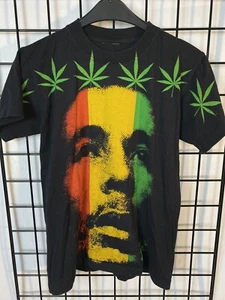 Bob Marley Zion Roots Wear T-Shirt Men's Small Rasta Cannabis Front & Back - Picture 1 of 3