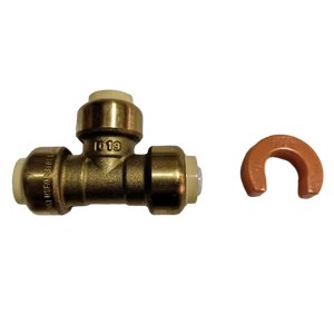 10) 1/2" Steck-T-Stück m. 1 gratis abnehmbarem Clip, bleifreies Messing - Bild 1 von 1
