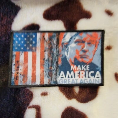 Hat Patch Trump Make America Great Sublimation DYI Fabric Patch Glue Iron On Sew - Image 1 of 4