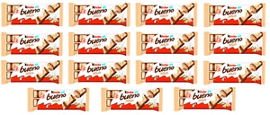 15x FERRERO WHITE KINDER BUENO - 39G - CHOCOLATE COVERED WAFER HAZELNUT CREAM - Picture 1 of 1
