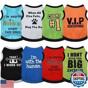8 Pieces Dog Shirts Boy Funny Printed Puppy Clothes Summer Male Soft Dog Clot - Picture 1 of 5