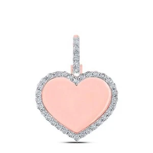 COLGANTE CORAZÓN MEMORIA DIAMANTE REDONDO ORO ROSA 10K 1/10 CTTW - Imagen 1 de 1
