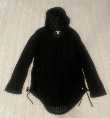 CAMISA BILLABONG NEGRA MUJER TALLA M ENCUBRIR ACANALADO TRANSPARENTE EXCELENTE ESTADO Foto 1 de 4