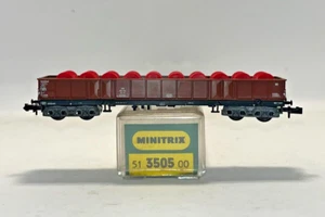 N Scale Minitrix 51 3505 Open Freight Carrier With Barrel Freight Original Box - Picture 1 of 8