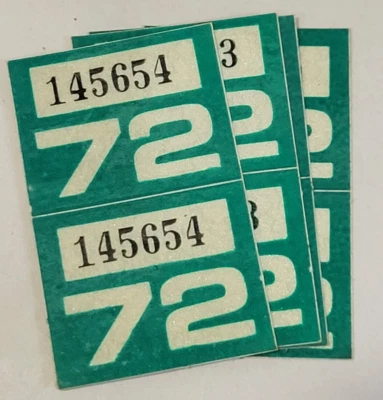original 1972 vintage ALASKA License Plate STICKER Date Tab AK 72 - Image 1 of 2
