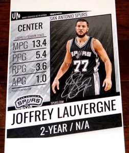 SAN ANTONIO SPURS JOFFREY LAUVERGNE SIGNED 12X18 PHOTO NBA !!! - Bild 1 von 1