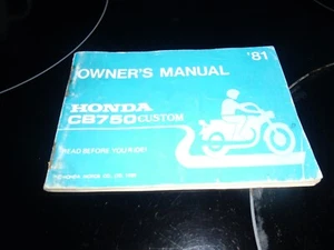 1981 HONDA CB750 CUSTOM Owner's Manual- FREE SHIPPING - Bild 1 von 4