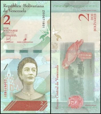 Venezuela 2 Bolivar Soberano 2018 P-101a UNC Replacement - Image 1 of 2