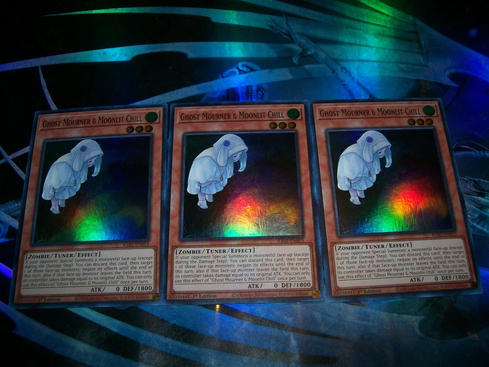 3x Ghost Mourner & Moonlit Chill 1st Edition Super Rare RA02-EN015 - Image 1 of 1