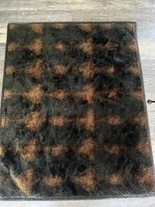 Pottery Barn Faux Fur Dark Brown Ombre Throw Blanket 50" x 60" EUC - Picture 1 of 8